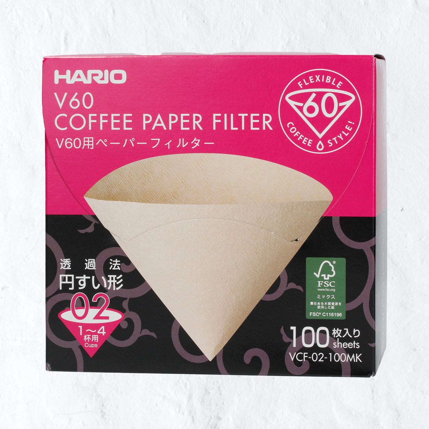Hario Misarashi brown paper filter - V60-02/100